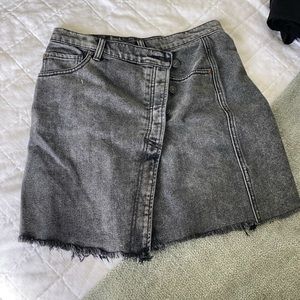 Free People Black asymmetrical denim skirt size 28